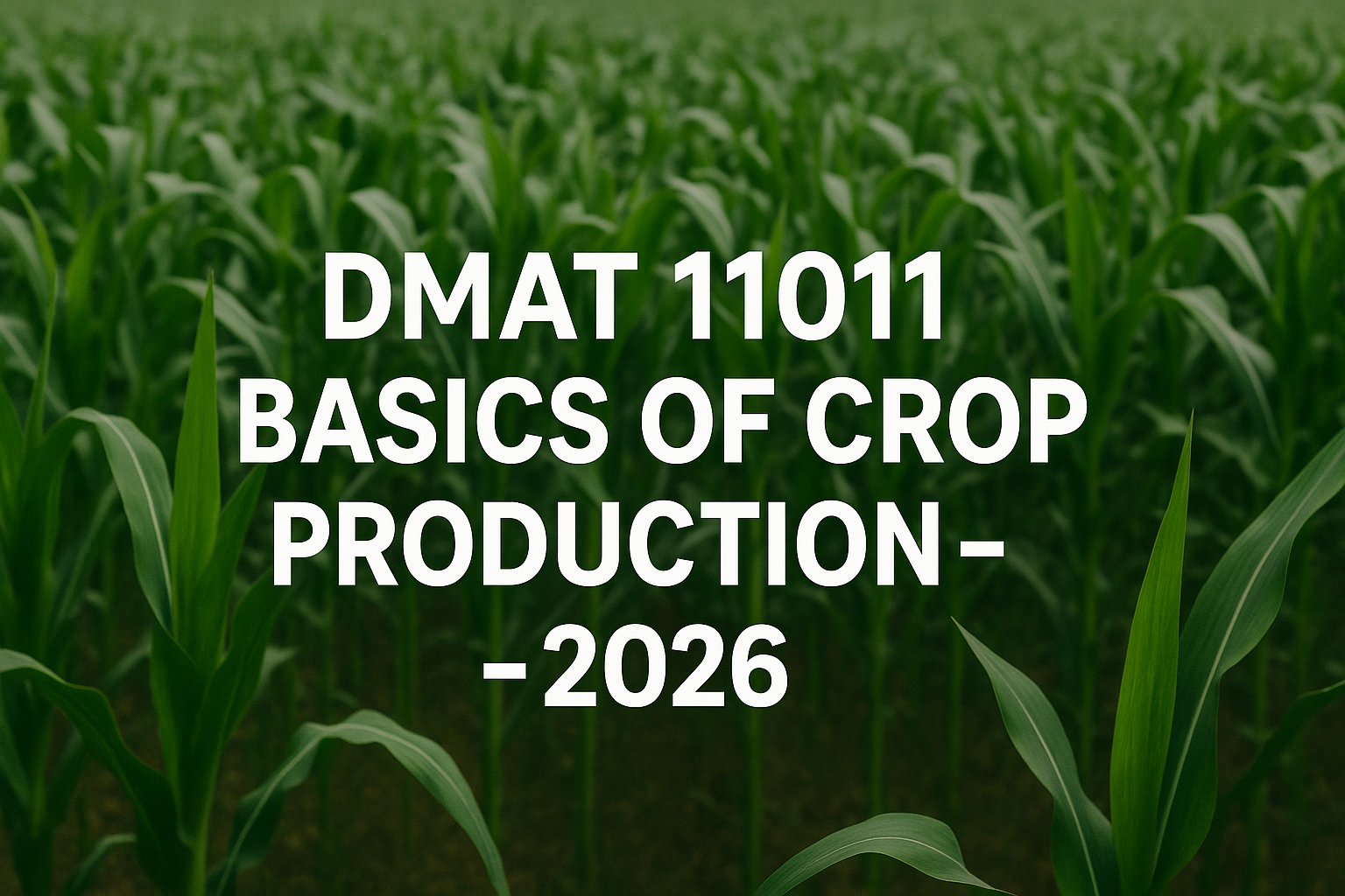 DMAT 11011 Basics of Crop Production - 2026